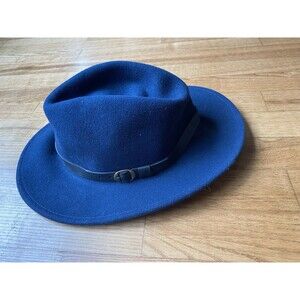 Bailey Hollywood Lite Felt 100% Wool Fedora Hat, Size S, Navy Buckle Made In USA